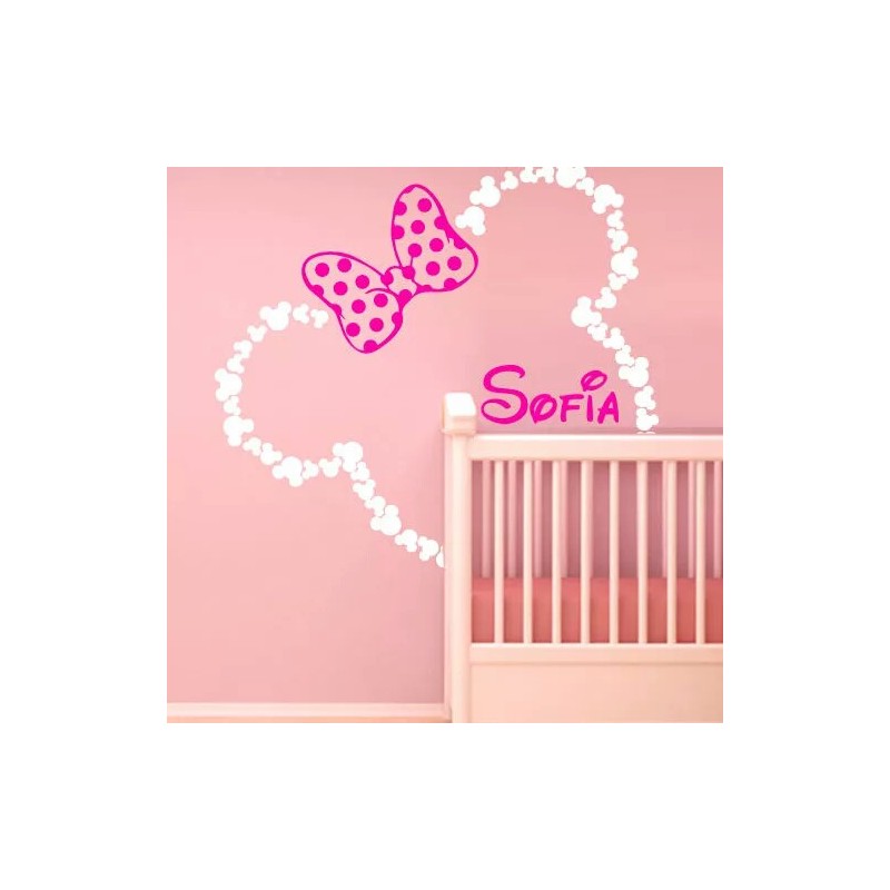 Vinilos decorativos infantiles. Minnie Mouse nombre